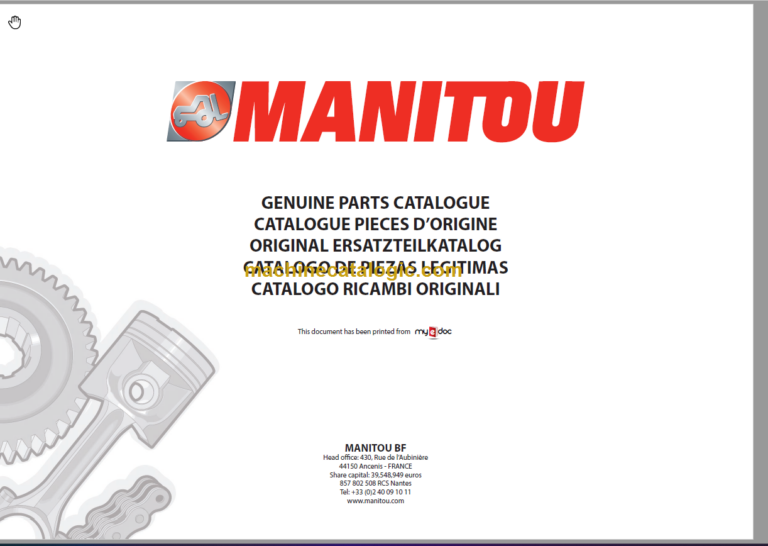 Manitou MLT 845 120 S5 PARTS CATALOGUE