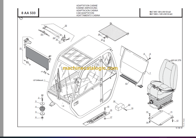 Manitou MLT 845 120 LSU S3-E3 PARTS CATALOGUE