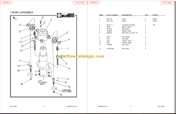 MANITOU 4300 Series Parts Manual