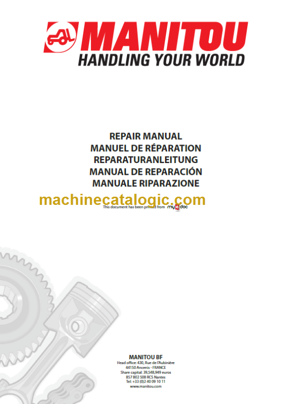 Manitou MRT 1542 M Series REPAIR MANUAL