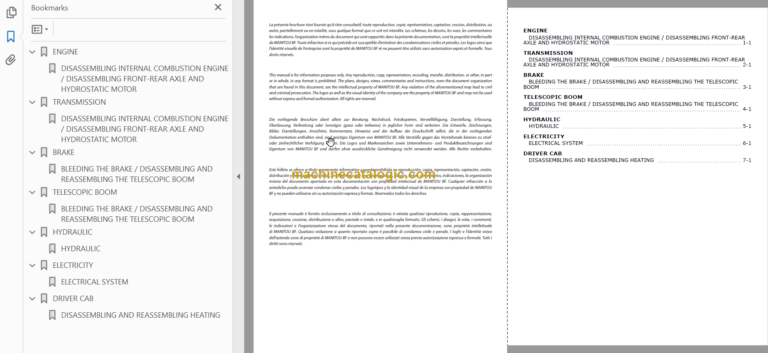 Manitou MRT 1542 M Series REPAIR MANUAL