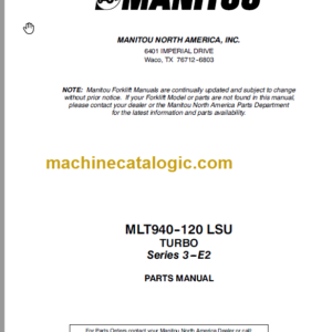 Manitou MLT 940-120 LSU TURBO Series 3-E2 PARTS MANUAL