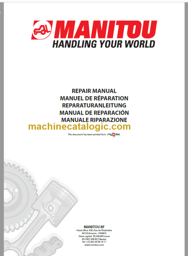 Manitou MRT 1742 M Series REPAIR MANUAL