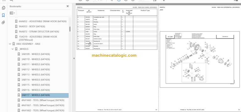 Manitou MLT 735 T3B PARTS CATALOGUE