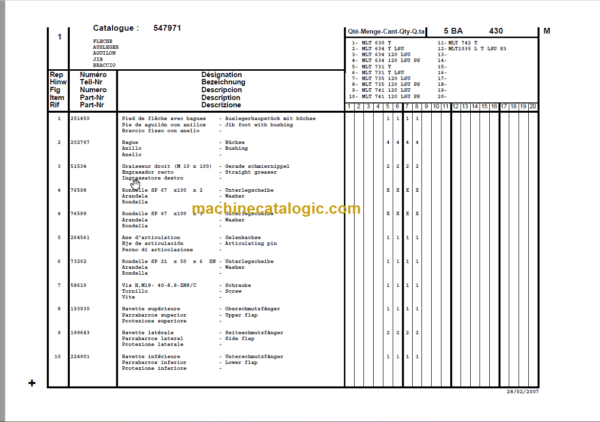 Manitou MLT 735 PS S 3 - E2 PARTS CATALOGUE