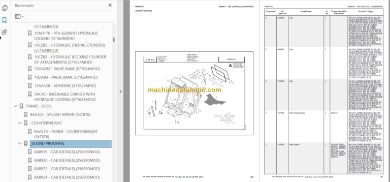 MANITOU MSI 35T PARTS CATALOGUE