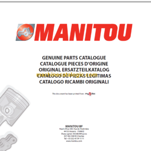 Manitou MLT 845 S3 E3 Parts Catalogue