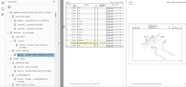 Manitou MLT 845 S3 E3 Parts Catalogue