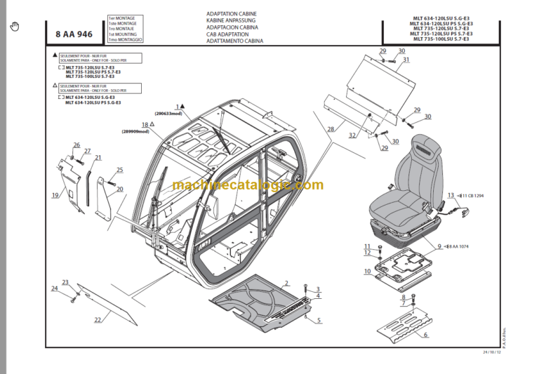 Manitou MLT 634 Serie G-E3 PARTS CATALOGUE