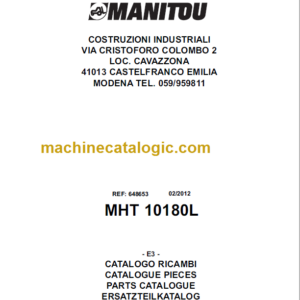 Manitou MHT 10180L E3 PARTS MANUAL