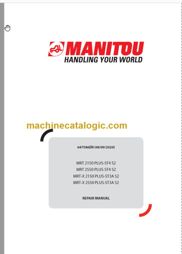 Manitou MRT-X 2150 PLUS ST3A S2 REPAIR MANUAL