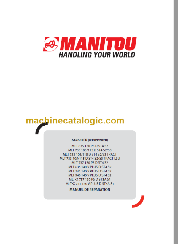 Manitou MLT 635 140 V PLUS D ST4 S2 FR Manuel De Réparation