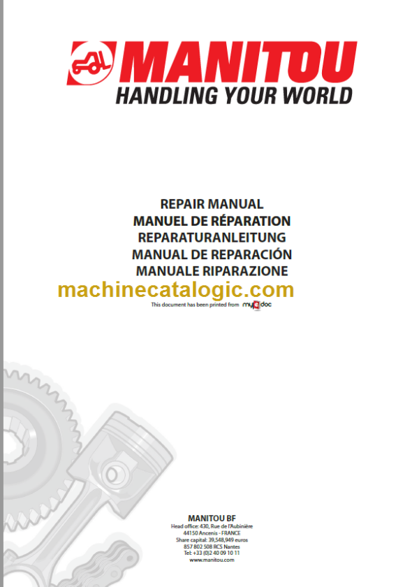 Manitou ML 635 Repair Manual