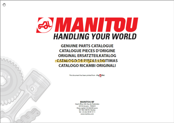 Manitou MLT-X 732 95P ST3A PARTS CATALOGUE