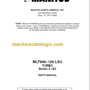 Manitou MLT 940 L 120 LSU S3-E3 PARTS CATALOGUE