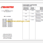 MANITOU CD 15P-CG 15P PARTS CATALOGUE