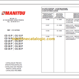 MANITOU CD 15P-CG 15P PARTS CATALOGUE