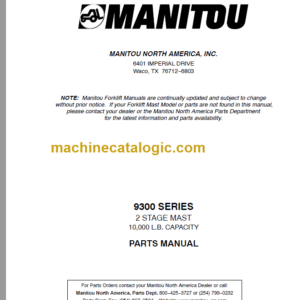 MANITOU 9300 Series Parts Manual