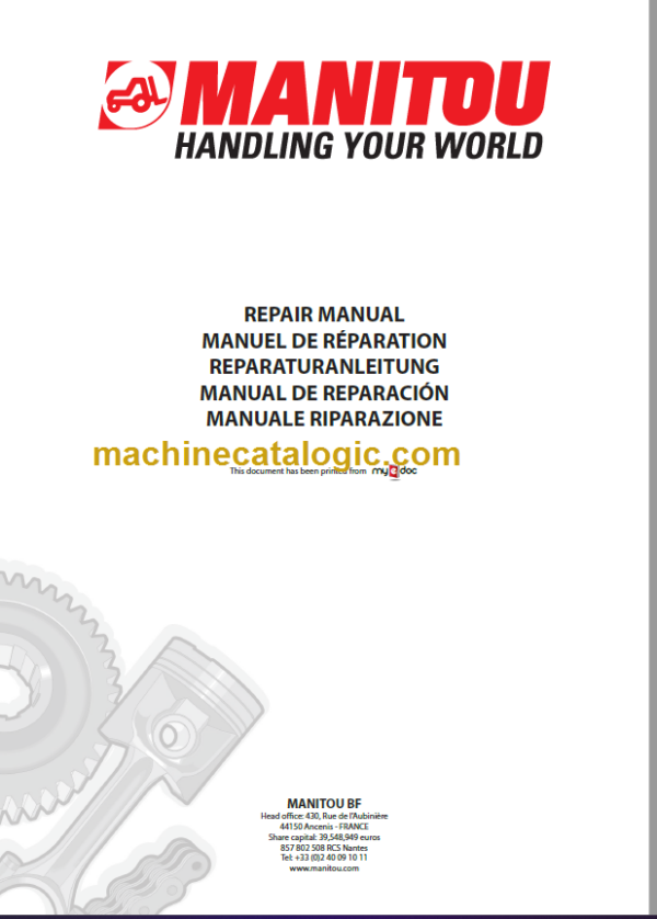 Manitou MRT 2540 EURO 3 REPAIR MANUAL