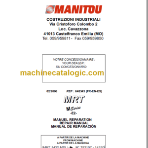 Manitou MRT 1432 MS REPAIR MANUAL FR-EN-ES