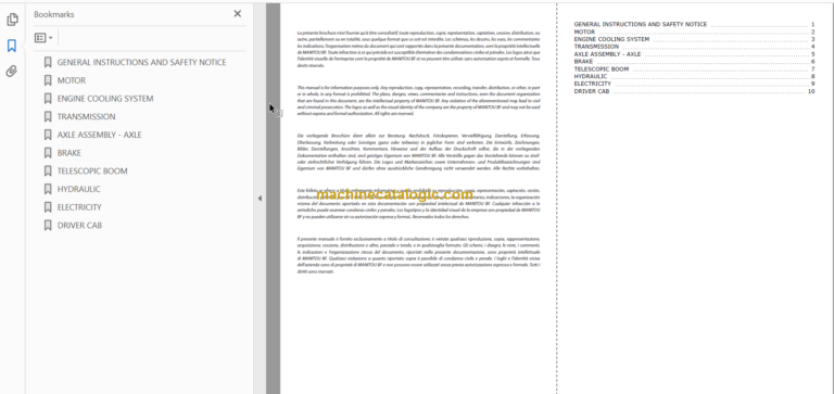 Manitou ML 635 Repair Manual