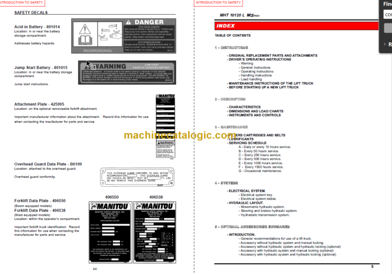 MHT10120 M SERIES E3 OPERATOR SERVICE MANUAL