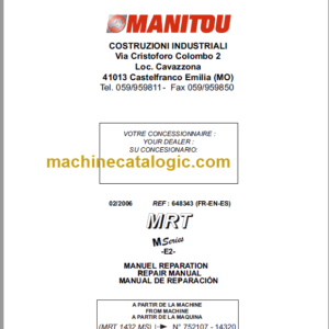 Manitou MRT 1542 MS REPAIR MANUAL FR-EN-ES