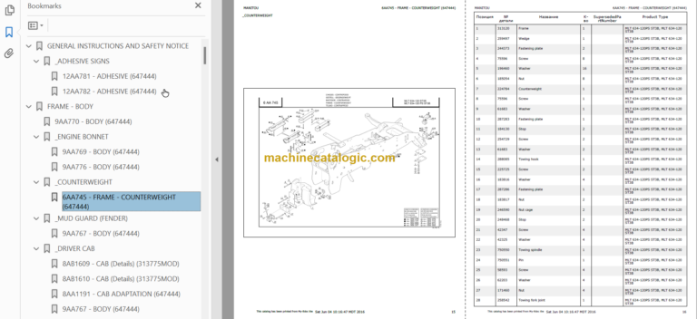 Manitou MLT 634-120PS ST3B PARTS CATALOGUE