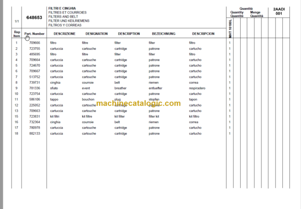 Manitou MHT 10180L E3 PARTS MANUAL