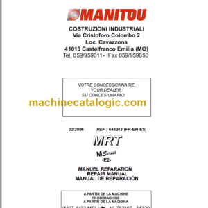 Manitou MRT 1850 MS REPAIR MANUAL FR-EN-ES