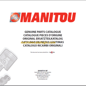 Manitou MLT 845 H TURBO LSU S2 E2 PARTS CATALOGUE