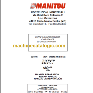 Manitou MRT 2150 MS REPAIR MANUAL FR-EN-ES