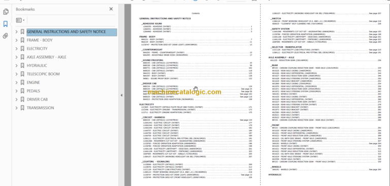 Manitou MLT 845 H TURBO LSU S2 E2 PARTS CATALOGUE