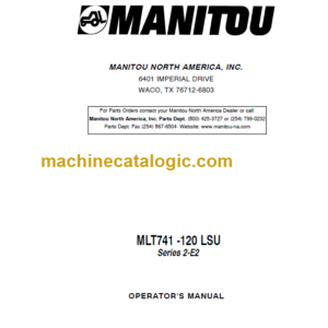 Manitou MLT741 120 LSU S2-E2 Operator's Manual