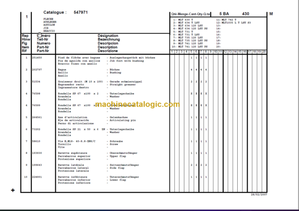 Manitou MLT 735 120 LSU PS Série 3 - E2 PARTS CATALOGUE