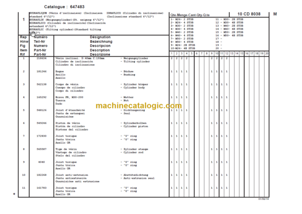 MANITOU M 50-4 + H ST3B PARTS CATALOGUE