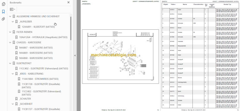 MANITOU ME 420 48V S3-US PARTS CATALOGUE