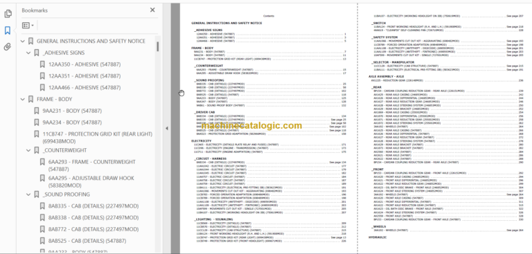 Manitou MLT 845 H TURBO S2 E2 PARTS CATALOGUE
