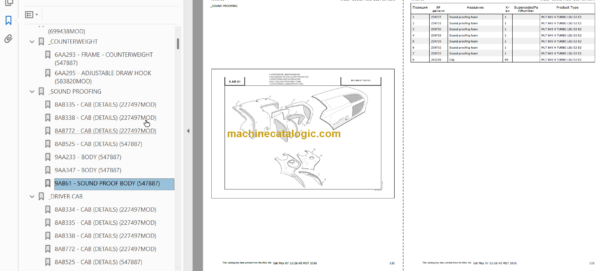 Manitou MLT 845 H TURBO S2 E2 PARTS CATALOGUE