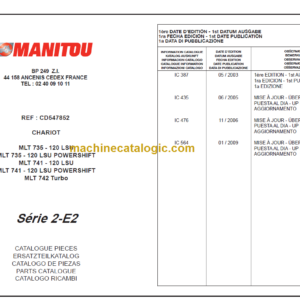 Manitou MLT 735 120 LSU Parts Catalogue