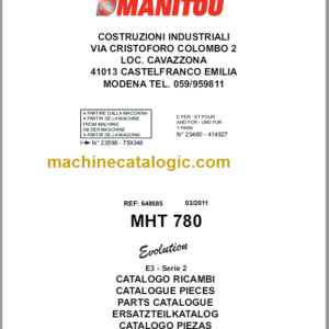 Manitou MHT 780 Parts Manual