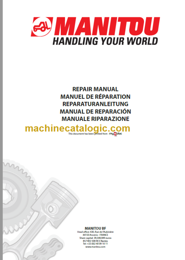 Manitou MLA 628 Turbo S3-E2 REPAIR MANUAL