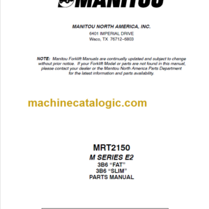 Manitou MRT 2150 M SERIES E2 PARTS MANUAL