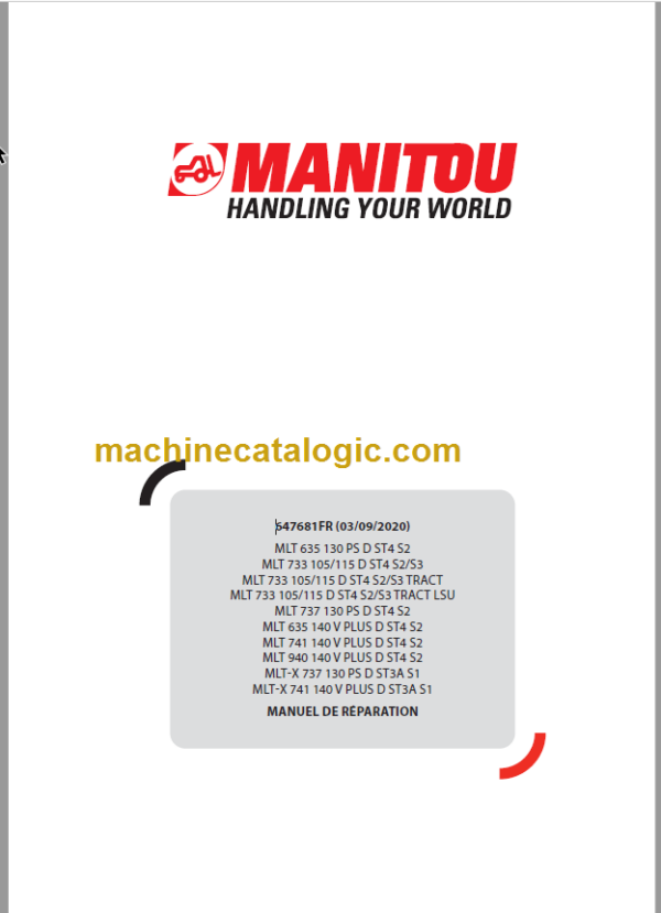 Manitou MLT 635 ST4 S2 Manuel De Réparation