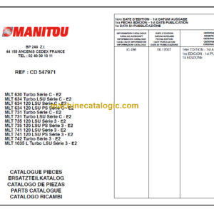 Manitou MLT 741 120 LSU PS S 3 - E2 PARTS CATALOGUE