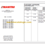 MANITOU CD 18P-CG 18P PARTS CATALOGUE