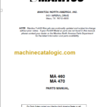 MANITOU MA 460 PARTS MANUAL