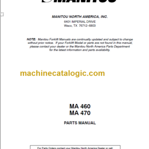 MANITOU MA 460 PARTS MANUAL