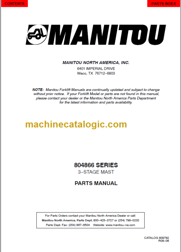 MANITOU 804866 Series Parts Manual