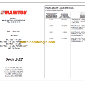 Manitou MLT 741 120 LSU Parts Catalogue